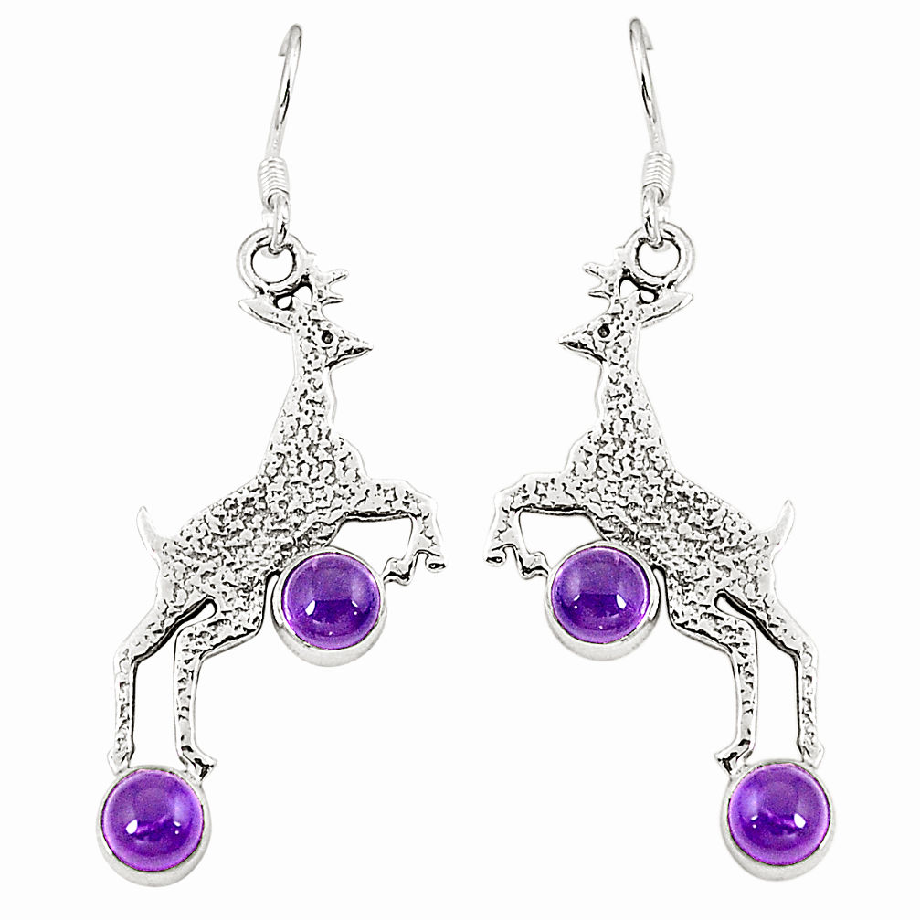 925 sterling silver natural purple amethyst dangle earrings jewelry d25593