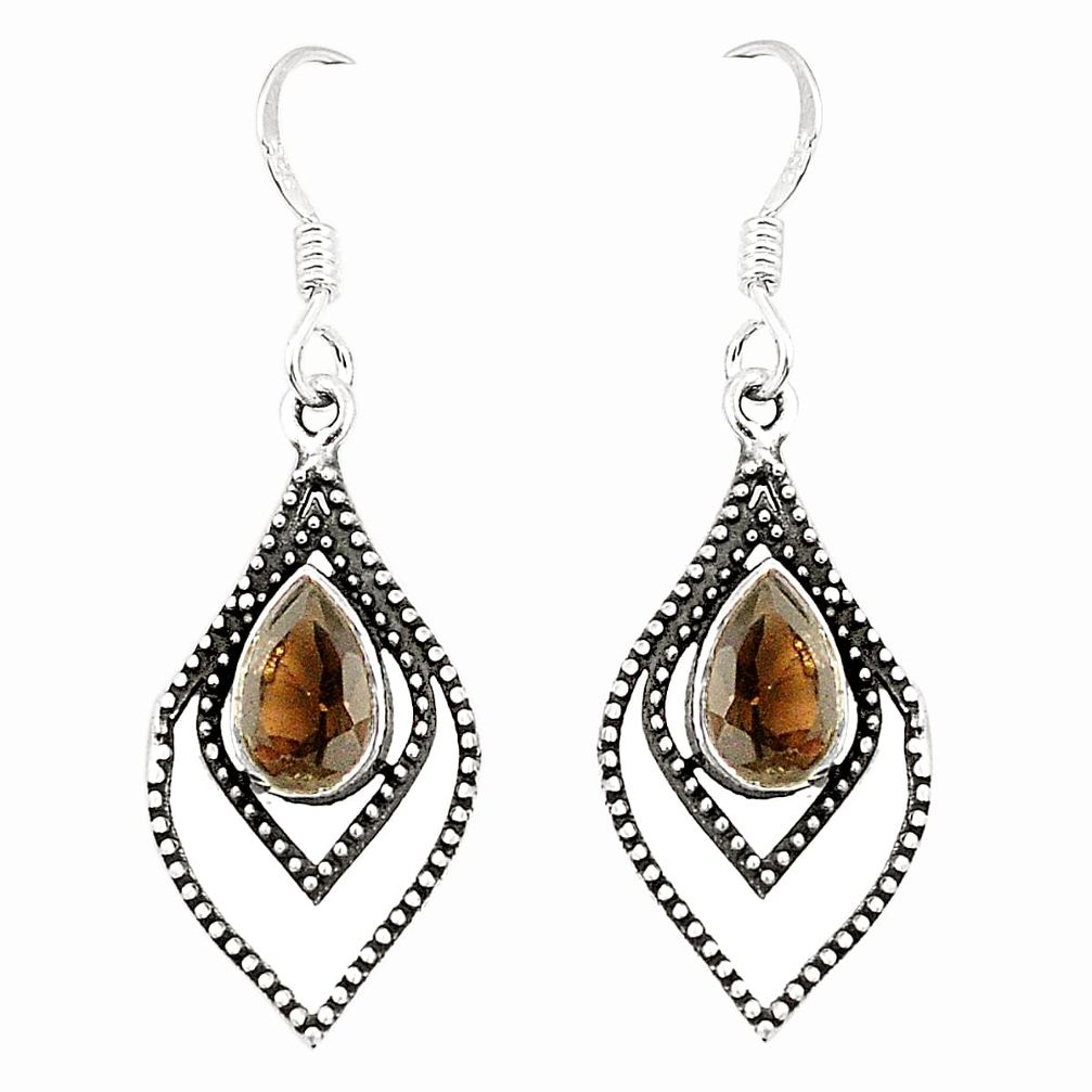 925 sterling silver brown smoky topaz dangle earrings jewelry d25625