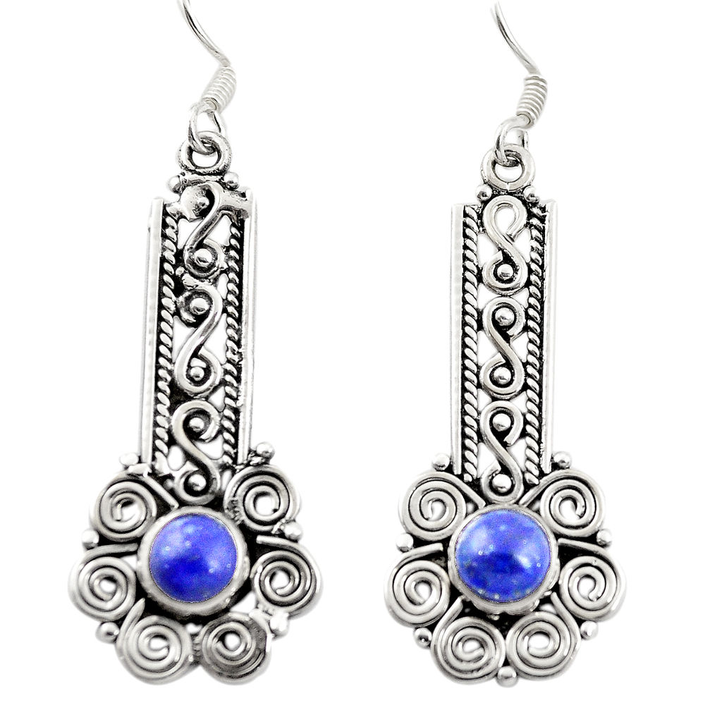 925 sterling silver natural blue lapis lazuli dangle earrings jewelry d26355