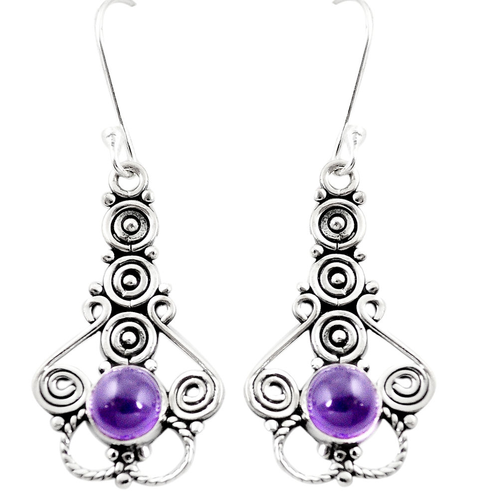 925 sterling silver natural purple amethyst dangle earrings jewelry d26385