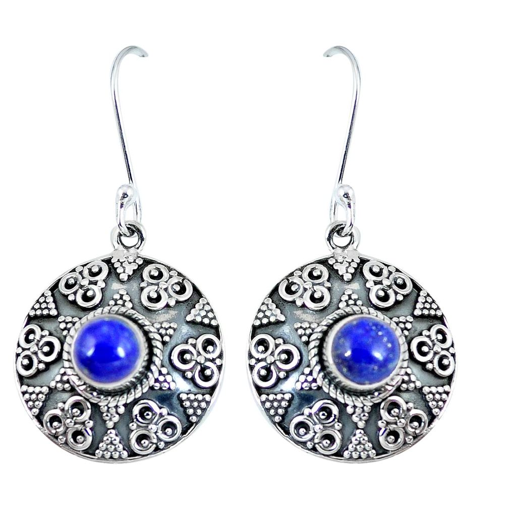 925 sterling silver natural blue lapis lazuli earrings jewelry d27324