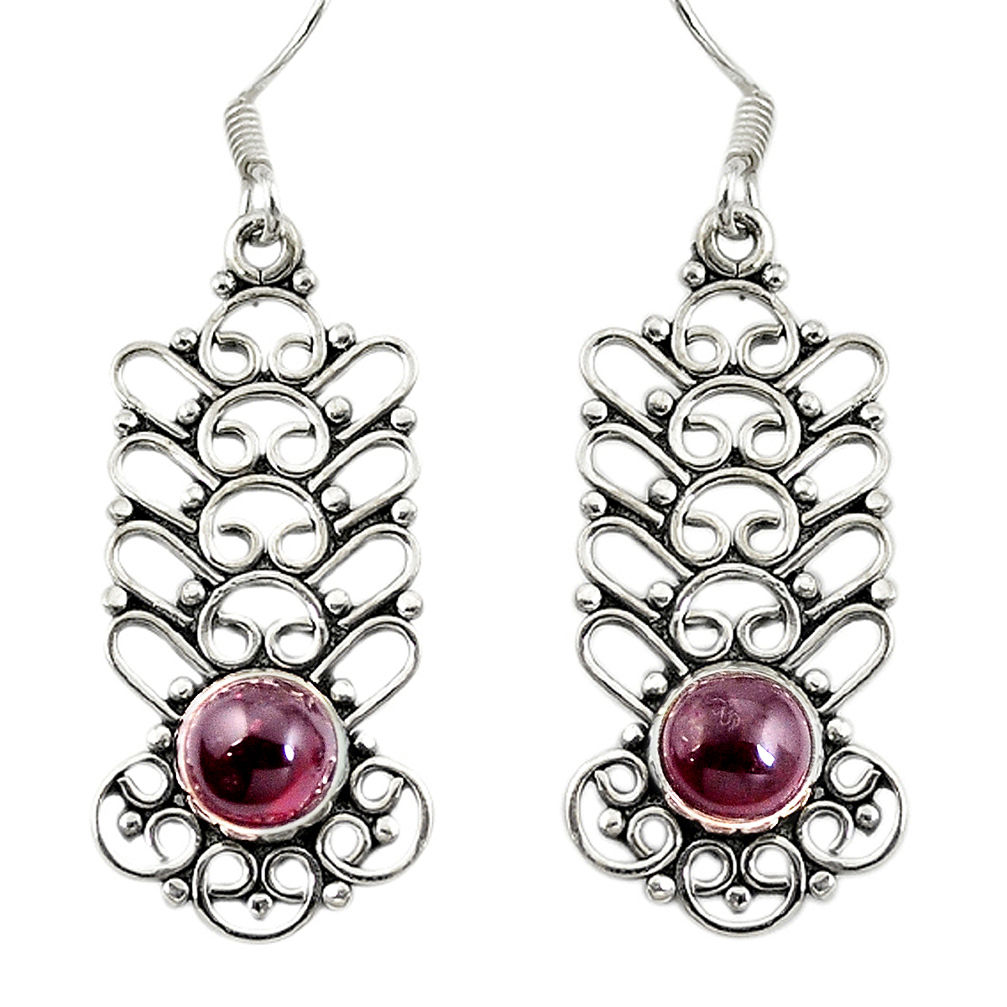 925 sterling silver natural red garnet dangle earrings jewelry d27584