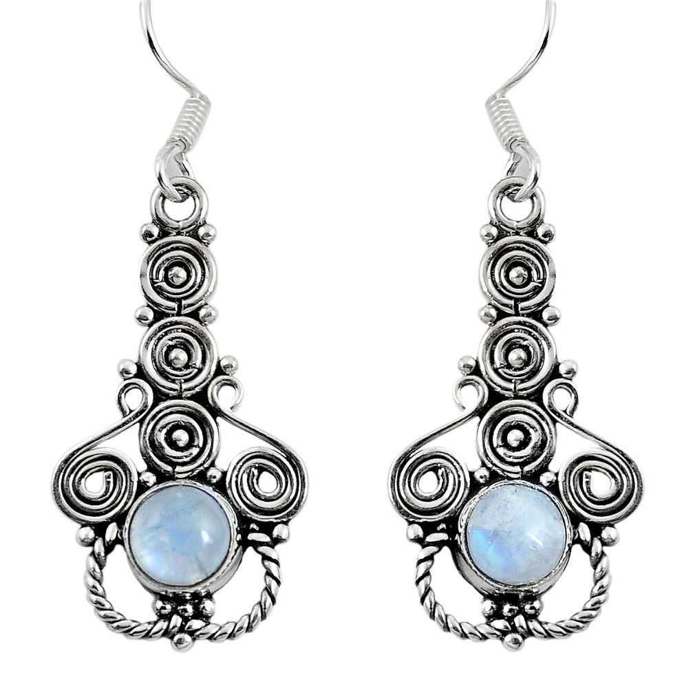 925 sterling silver natural rainbow moonstone dangle earrings d27625