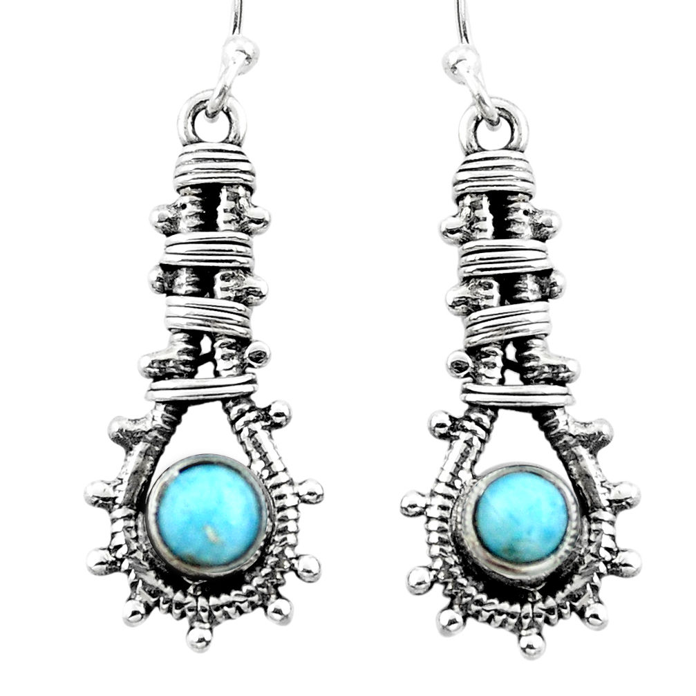 925 sterling silver natural blue larimar dangle earrings jewelry d29510