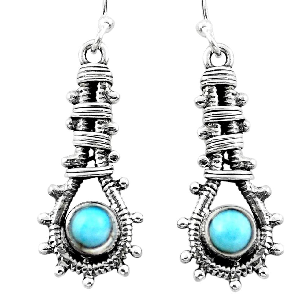 925 sterling silver natural blue larimar dangle earrings jewelry d29518