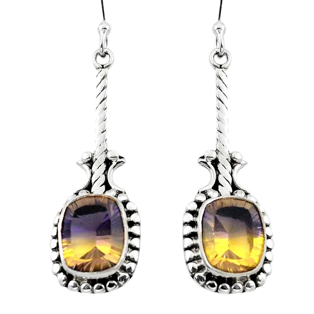 Multi color ametrine (lab) 925 sterling silver dangle earrings d29597