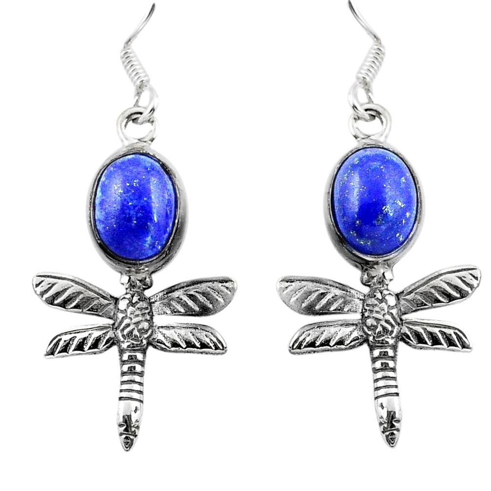 925 sterling silver natural blue lapis lazuli dragonfly earrings d29684