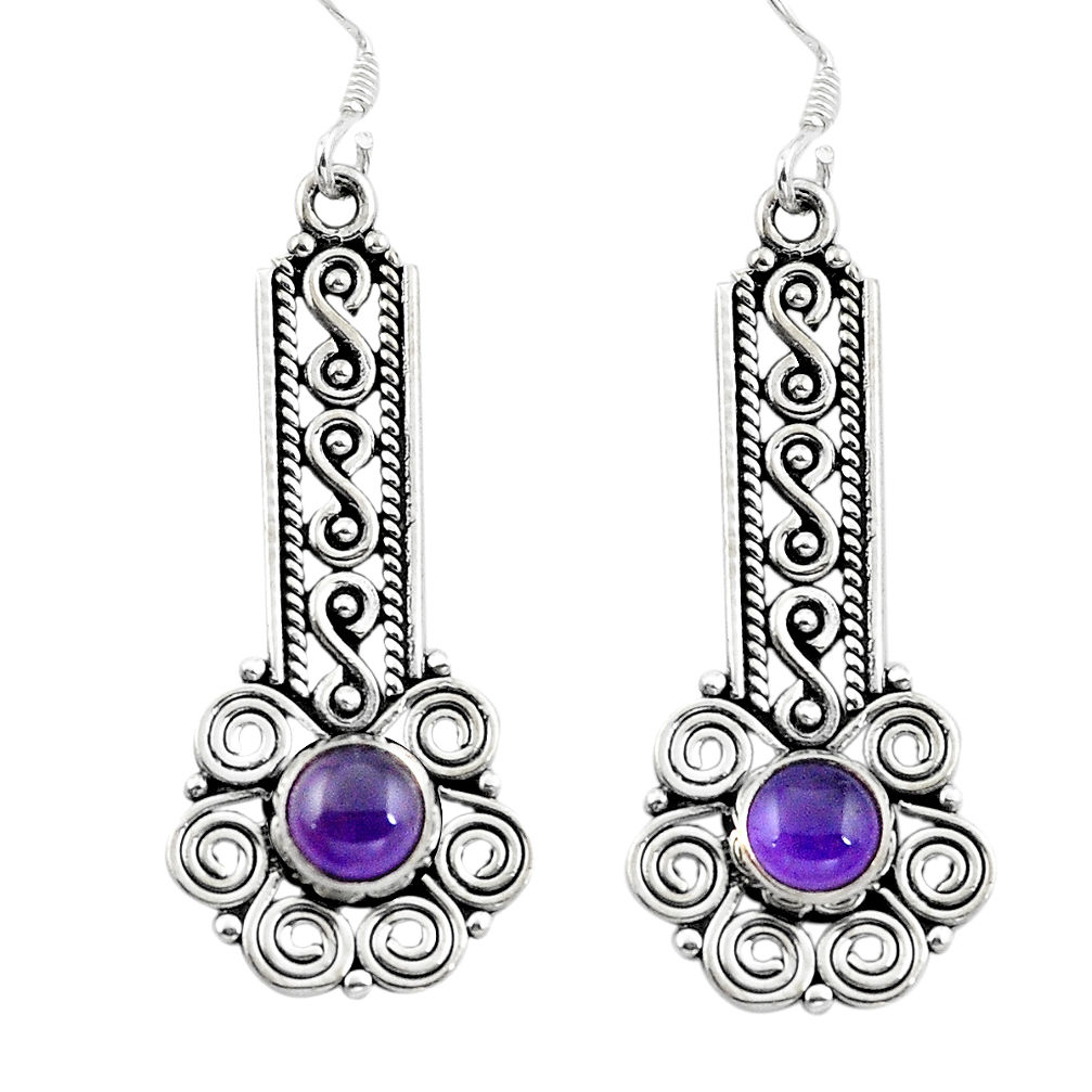 925 sterling silver natural purple amethyst dangle earrings jewelry d29697