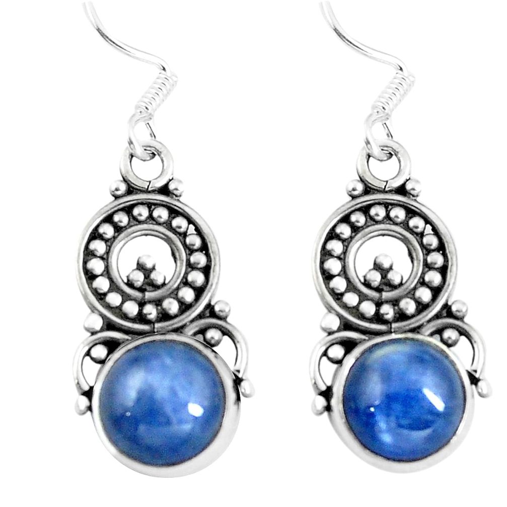 Natural blue kyanite 925 sterling silver dangle earrings jewelry d29930