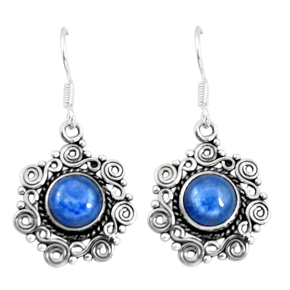 Natural blue kyanite 925 sterling silver dangle earrings jewelry d29935