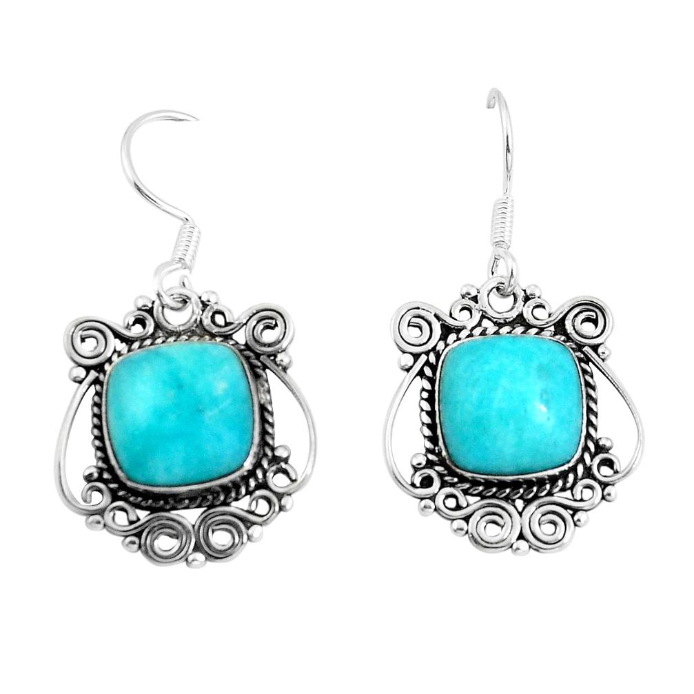 925 silver natural green peruvian amazonite dangle earrings jewelry d29939