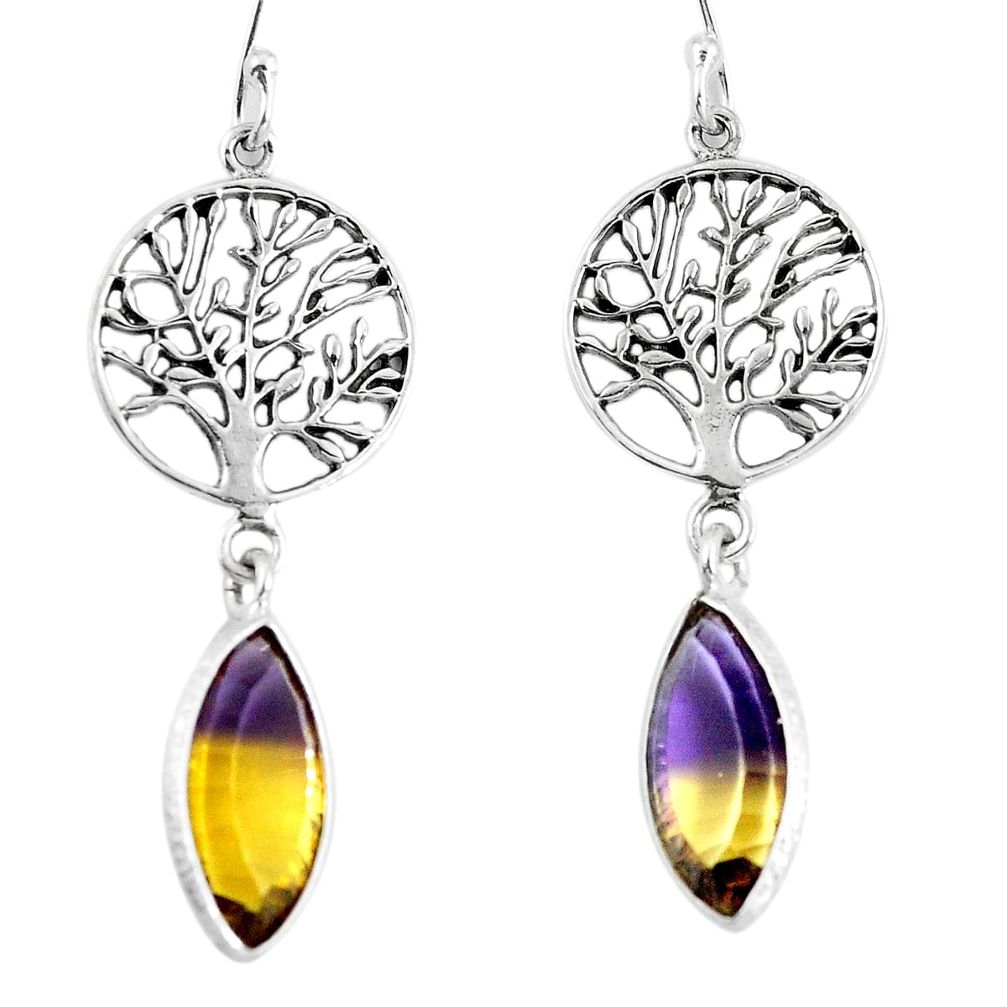 925 silver multi color ametrine (lab) tree of life earrings jewelry d29956