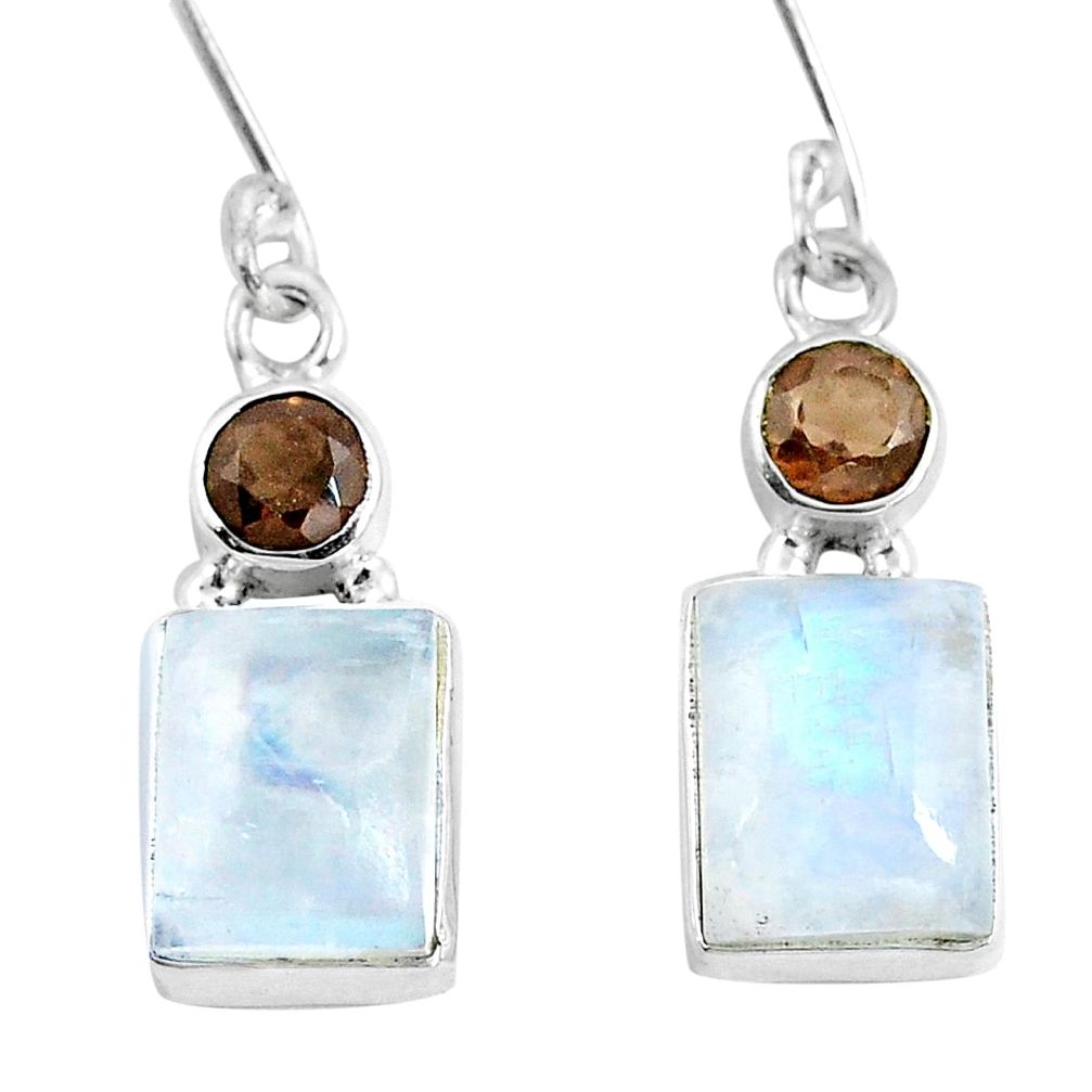 Natural rainbow moonstone onyx 925 silver dangle earrings jewelry d29966