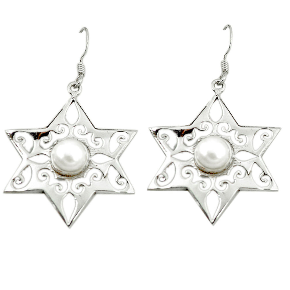 ver natural white pearl dangle earrings jewelry d3004