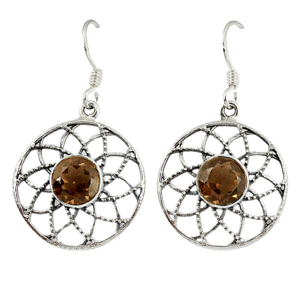 ver brown smoky topaz dangle earrings jewelry d3075