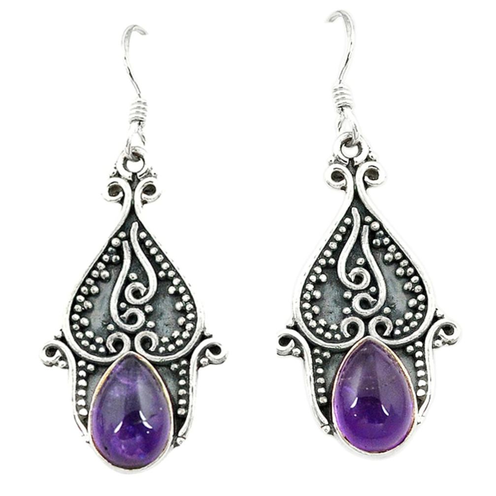 ver natural purple amethyst dangle earrings jewelry d3200