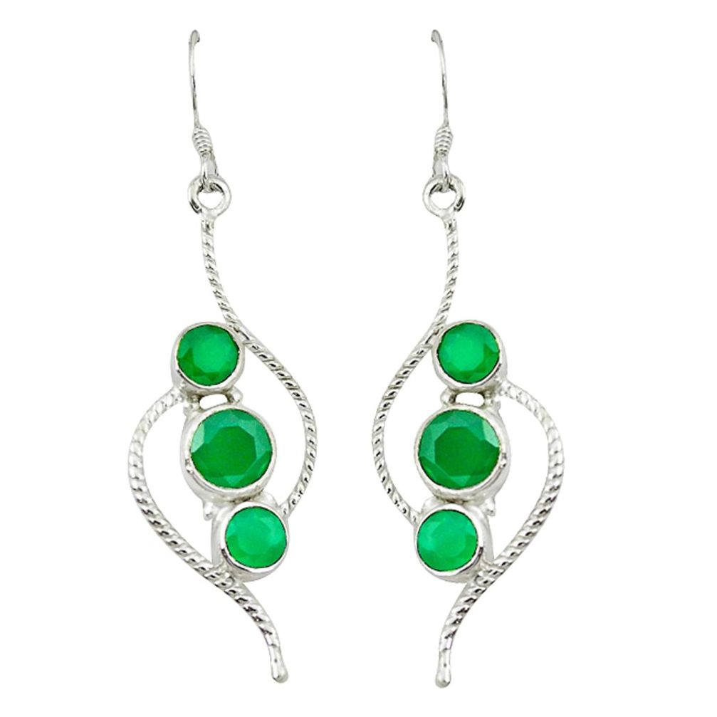 925 sterling silver green emerald quartz dangle earrings jewelry d3348