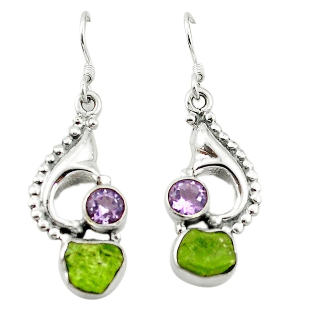 ridot rough amethyst 925 silver dangle earrings jewelry d4521