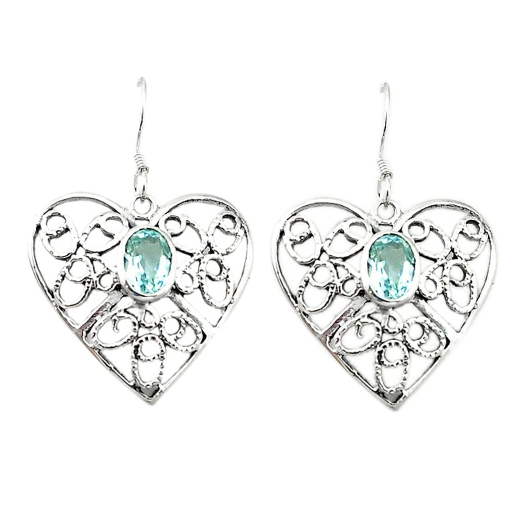 ver natural blue topaz heart dangle earrings jewelry d4690