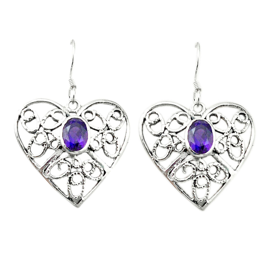 ver natural purple amethyst dangle earrings jewelry d4699