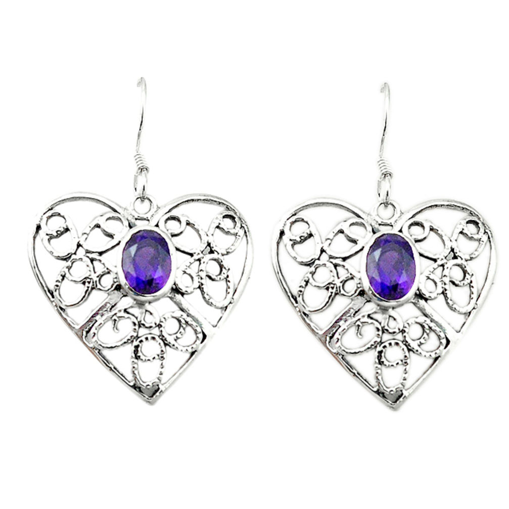 methyst 925 sterling silver dangle earrings jewelry d4700