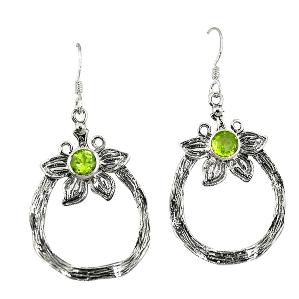 n peridot flower earrings jewelry d4725