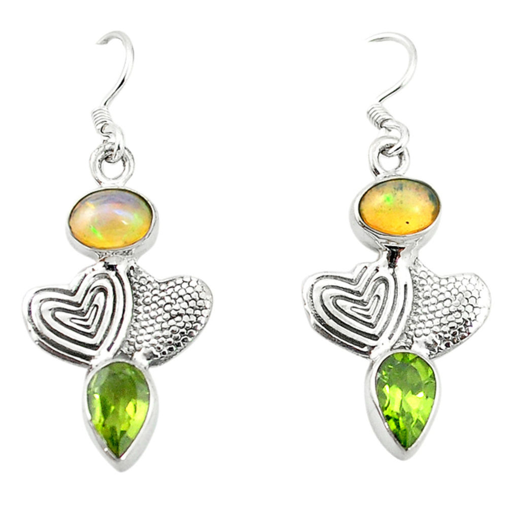 lor ethiopian opal 925 silver couple hearts earrings d4793