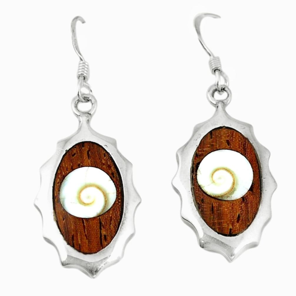 White shiva eye enamel 925 sterling silver dangle earrings jewelry d5204