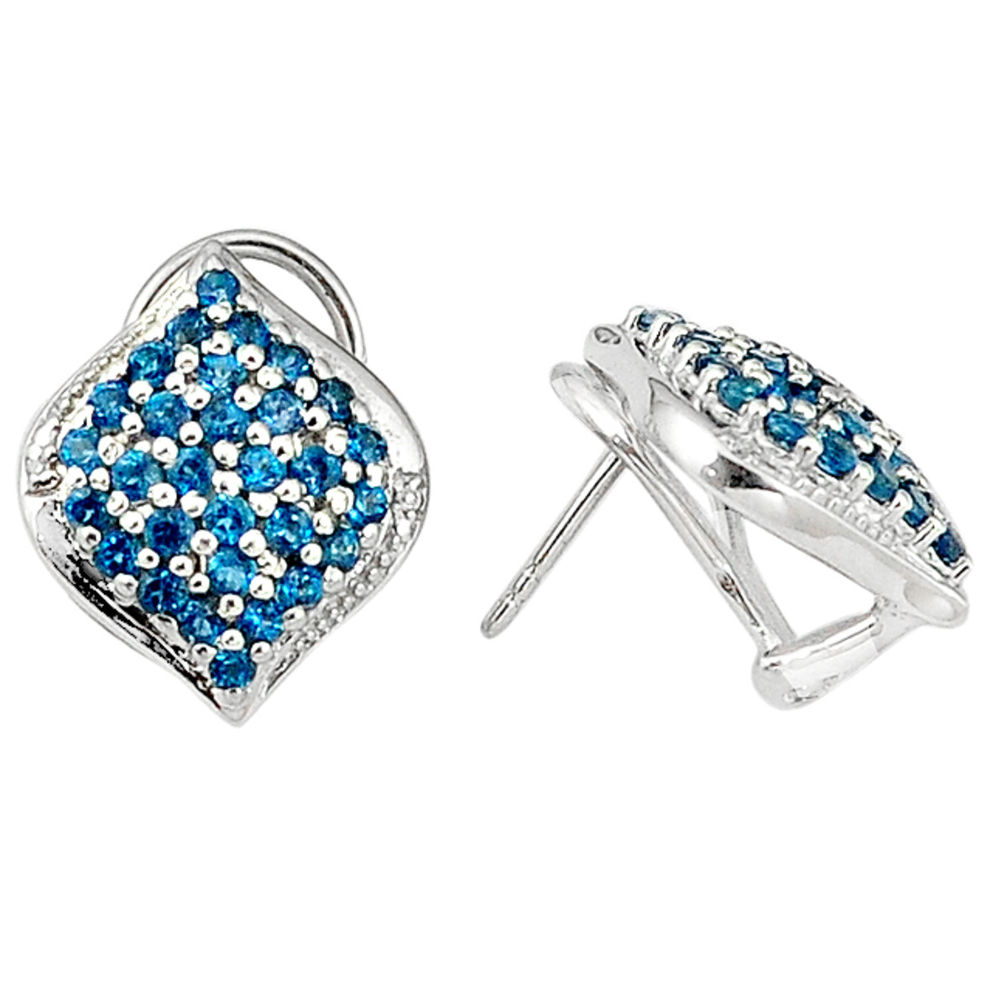 lue topaz 925 sterling silver stud earrings jewelry d5529