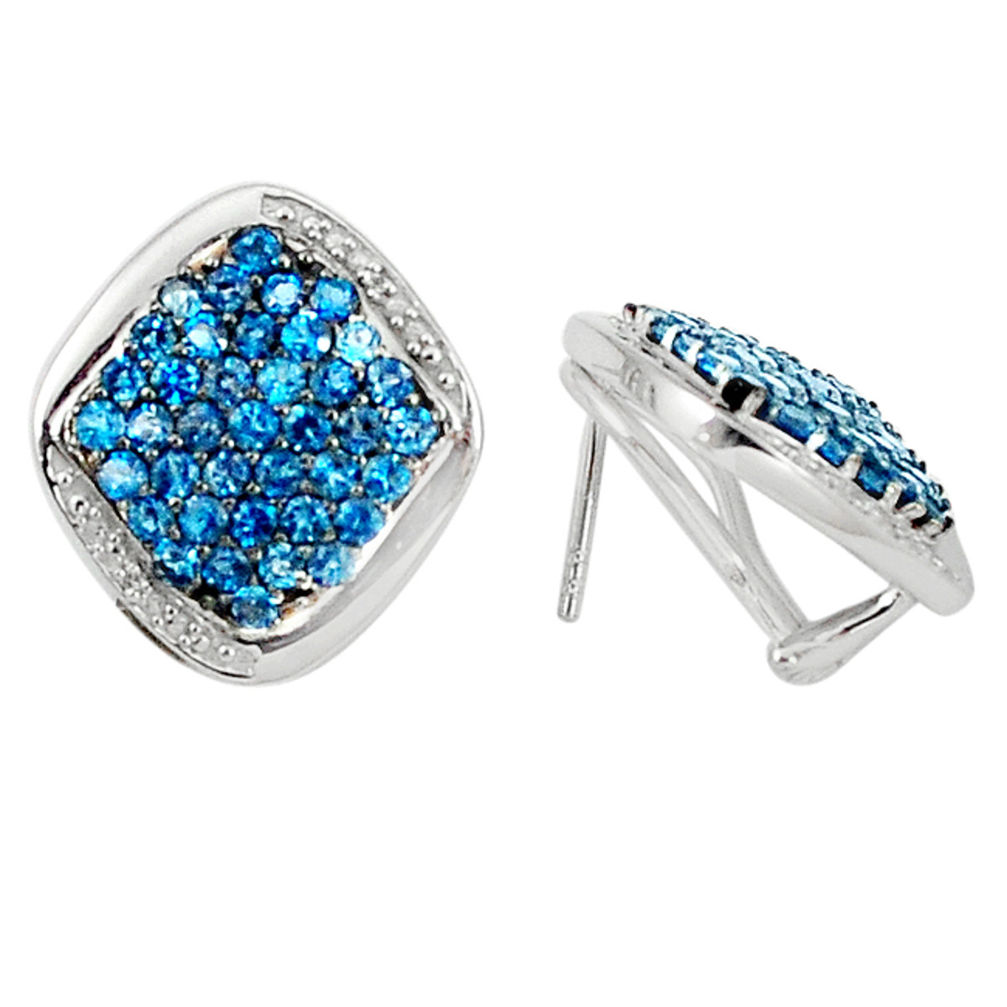 lue topaz 925 sterling silver stud earrings jewelry d5535