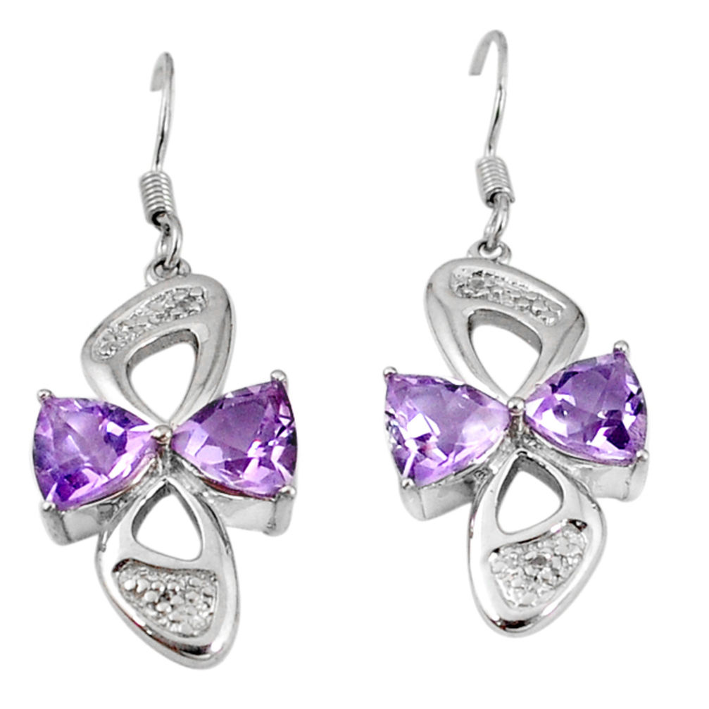 purple amethyst 925 silver dangle earrings jewelry d5567