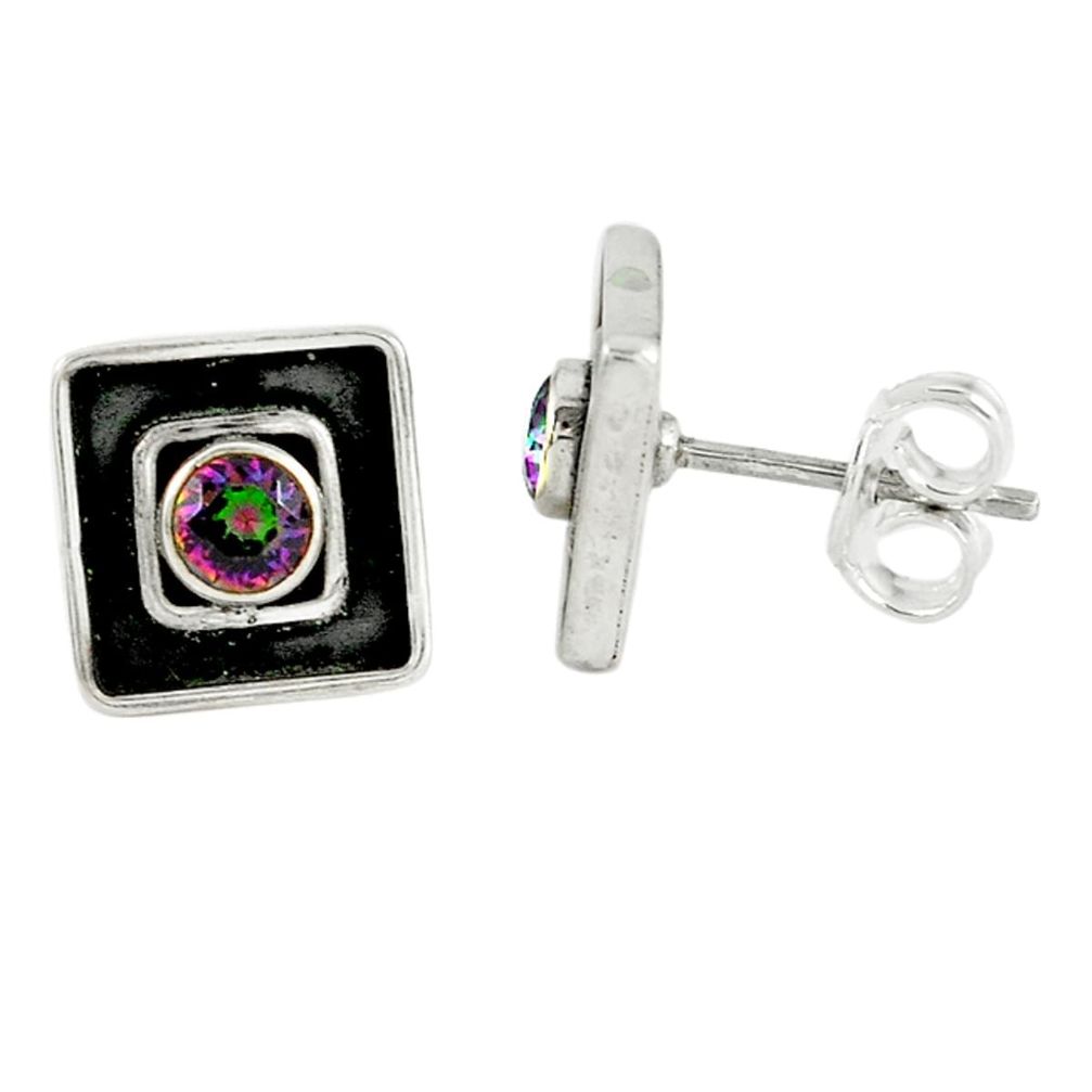 925 sterling silver multi color rainbow topaz stud earrings jewelry d6270