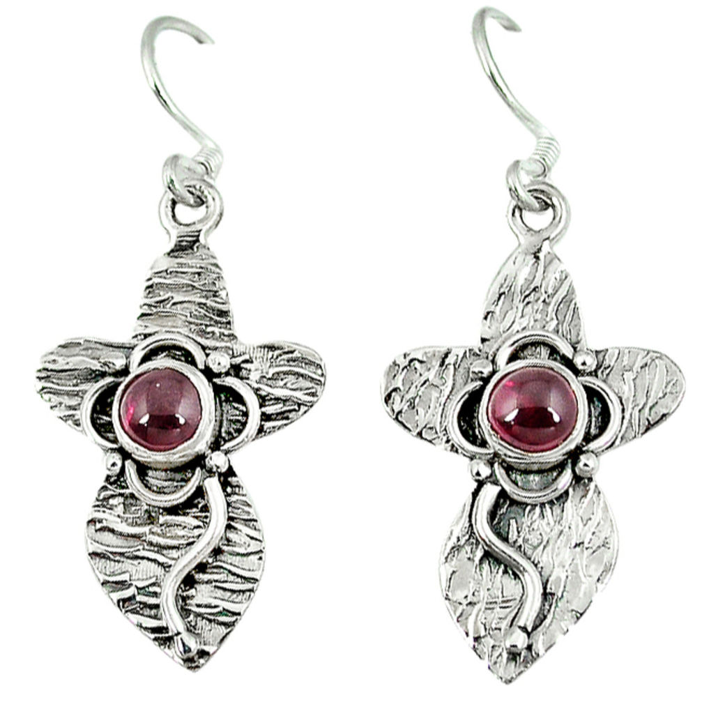 925 sterling silver natural red garnet dangle earrings jewelry d6364