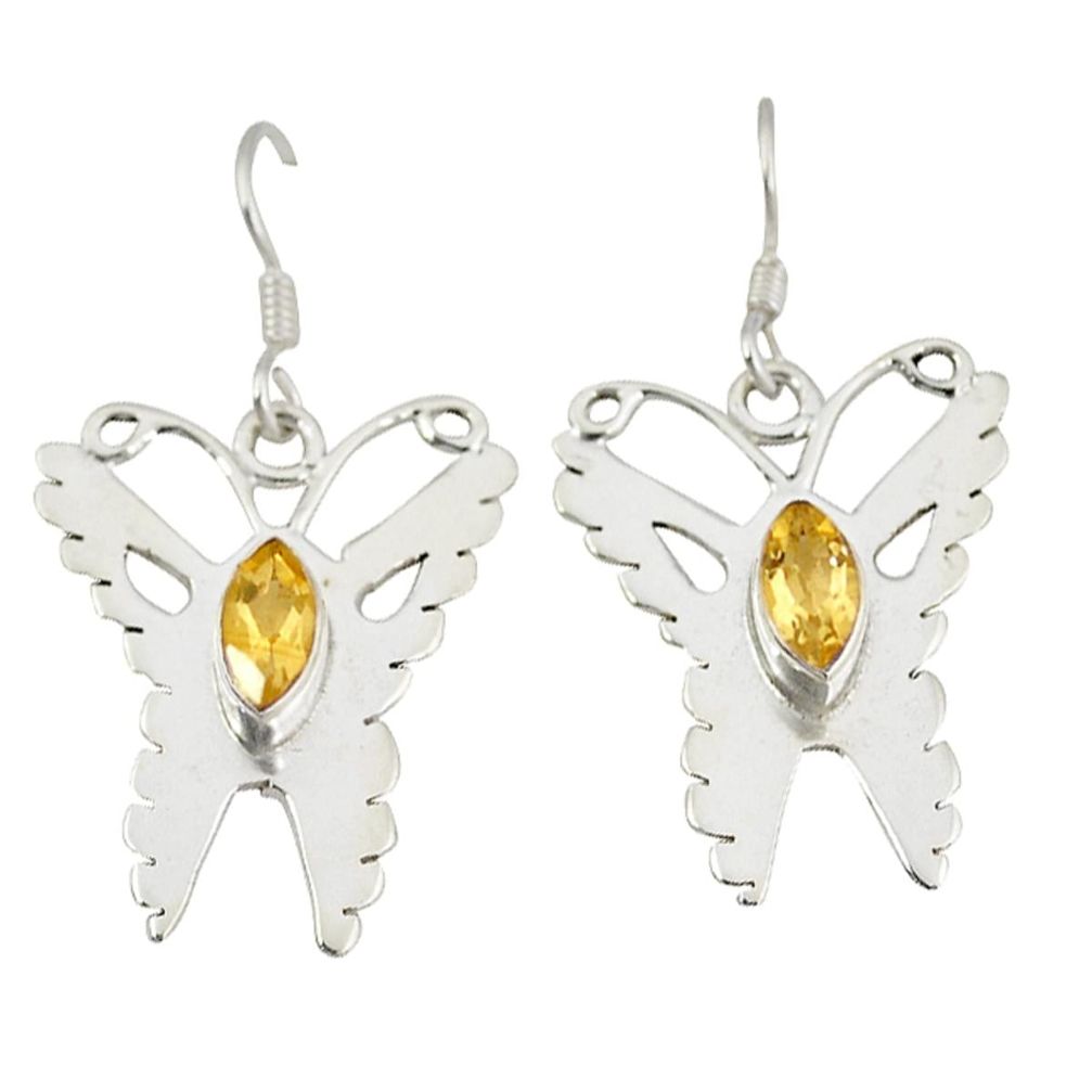 ow citrine butterfly earrings jewelry d6507