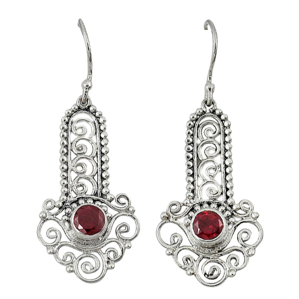 925 sterling silver natural red garnet dangle earrings jewelry d6616