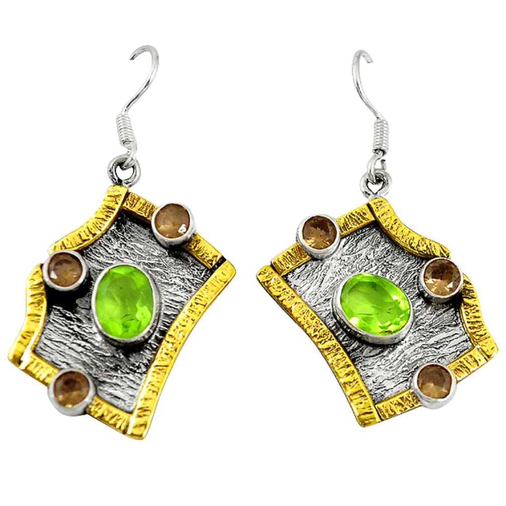 14k gold two tone dangle earrings jewelry d6670