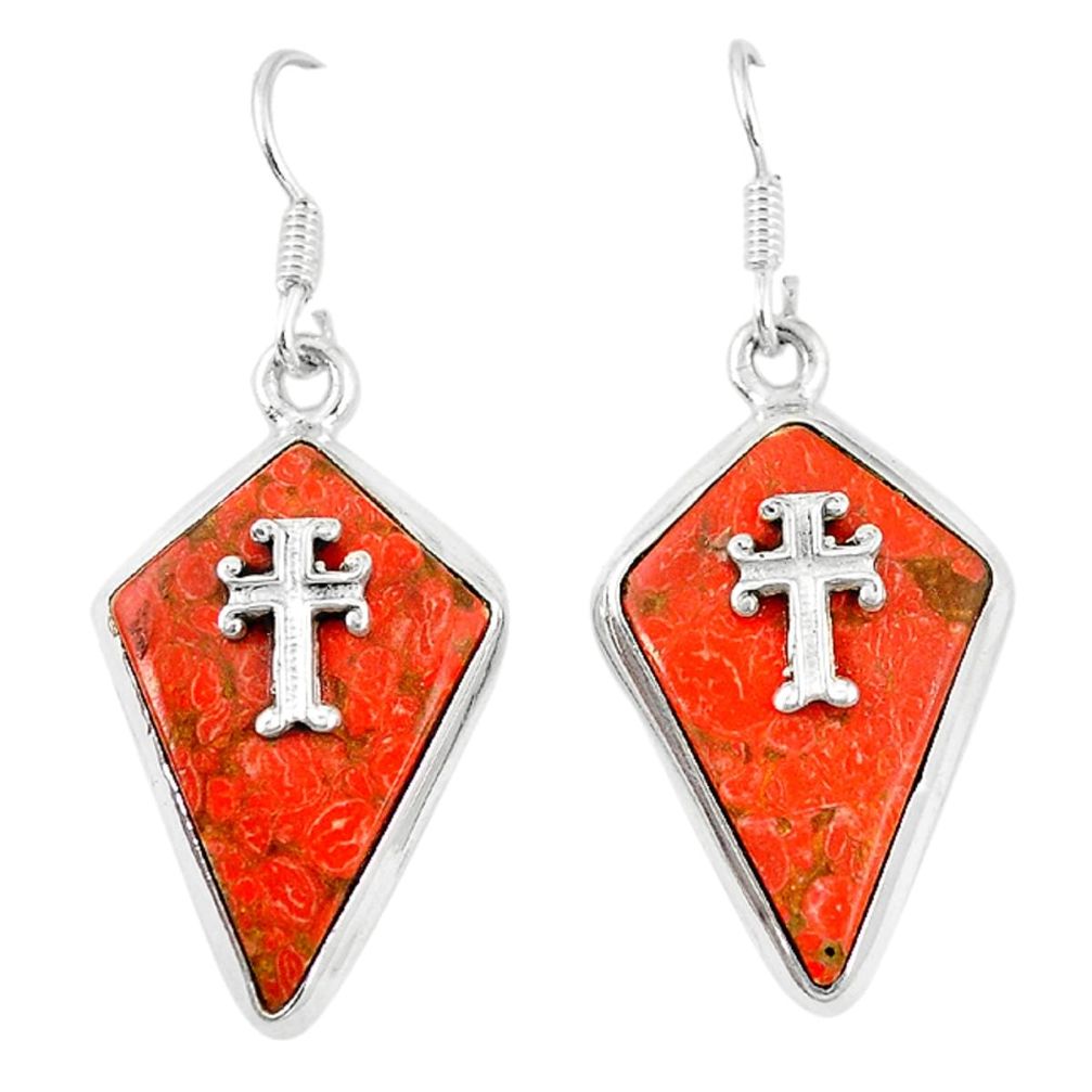 terling silver holy cross earrings d6729