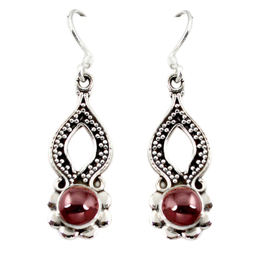 925 sterling silver natural red garnet dangle earrings jewelry d6835