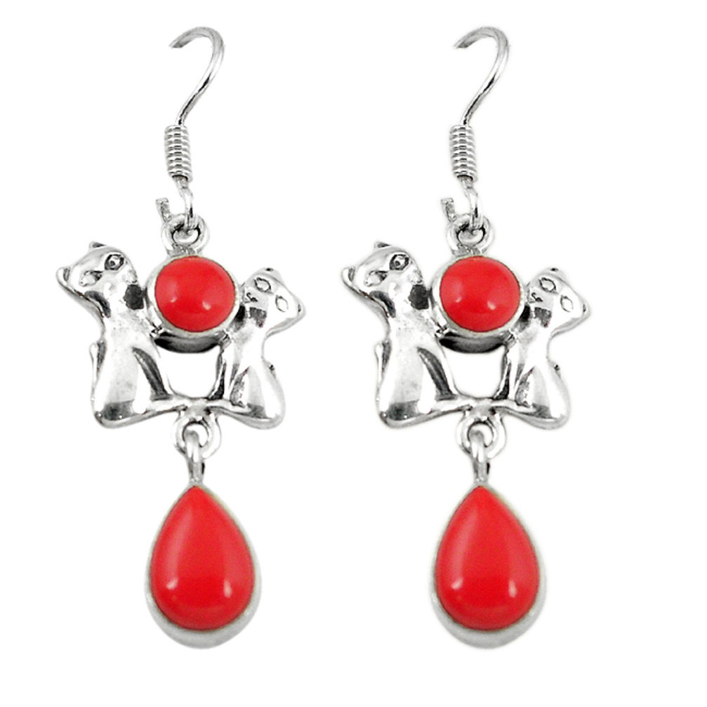 erling silver two cats earrings jewelry d6847