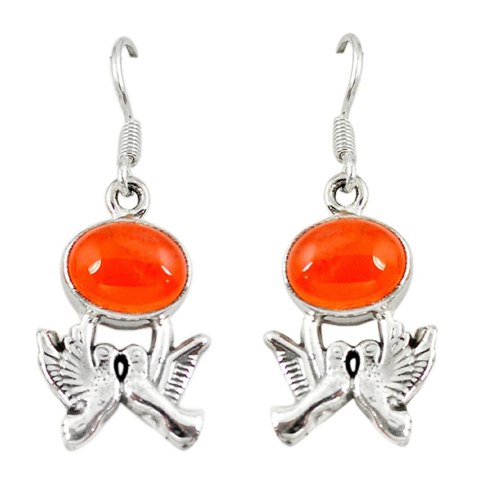 al orange cornelian (carnelian) love birds earrings d6889