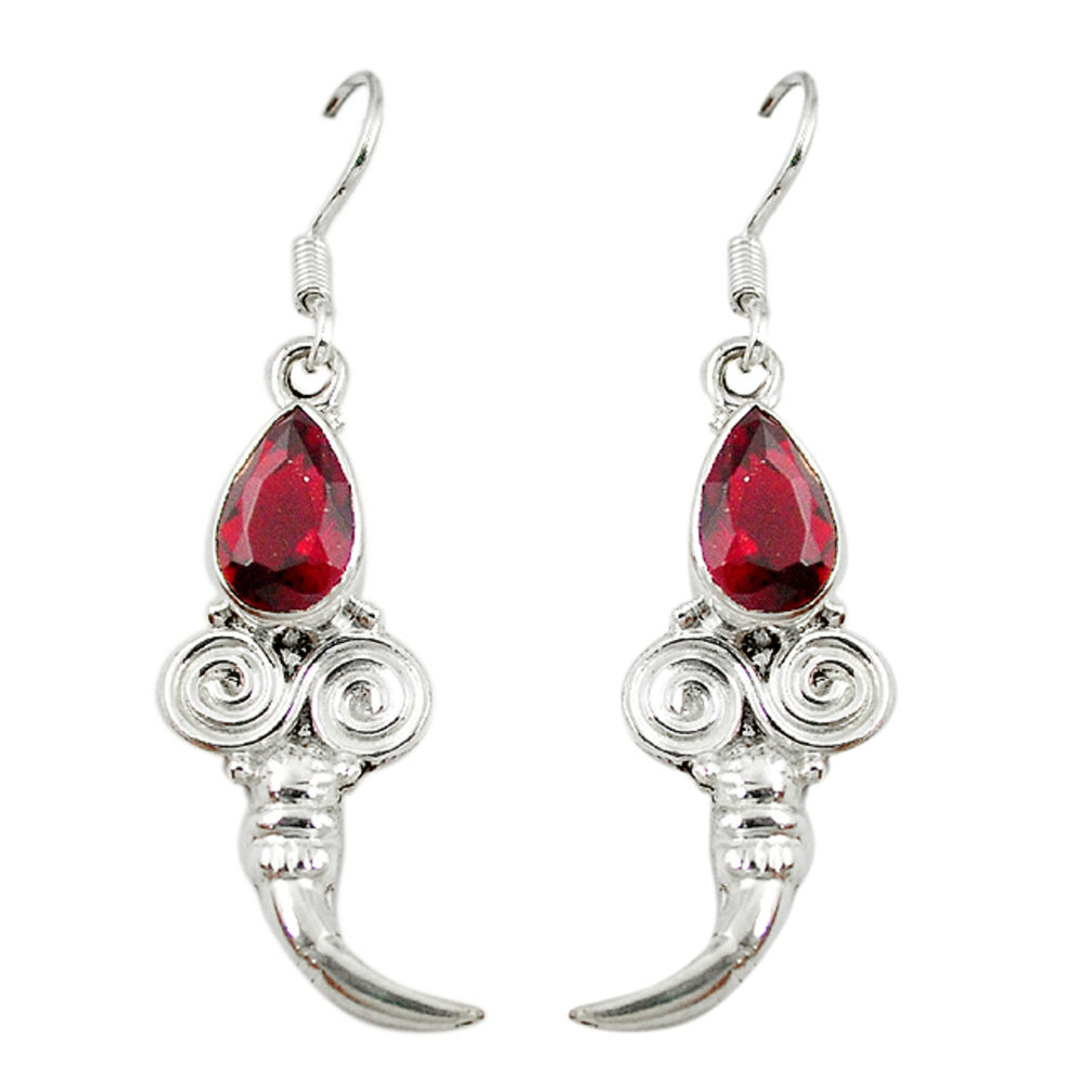 925 sterling silver red garnet quartz dangle earrings jewelry d7064