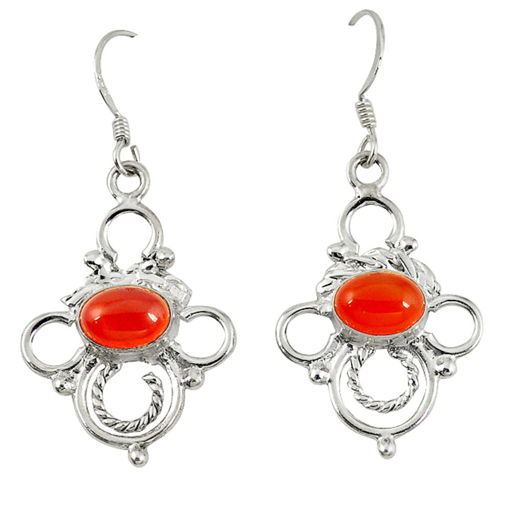 ornelian (carnelian) 925 silver dangle earrings jewelry d7180