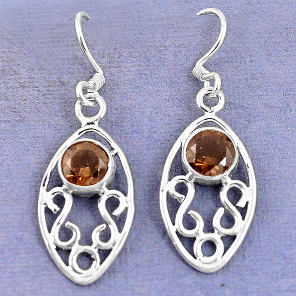 ver brown smoky topaz dangle earrings jewelry d9437