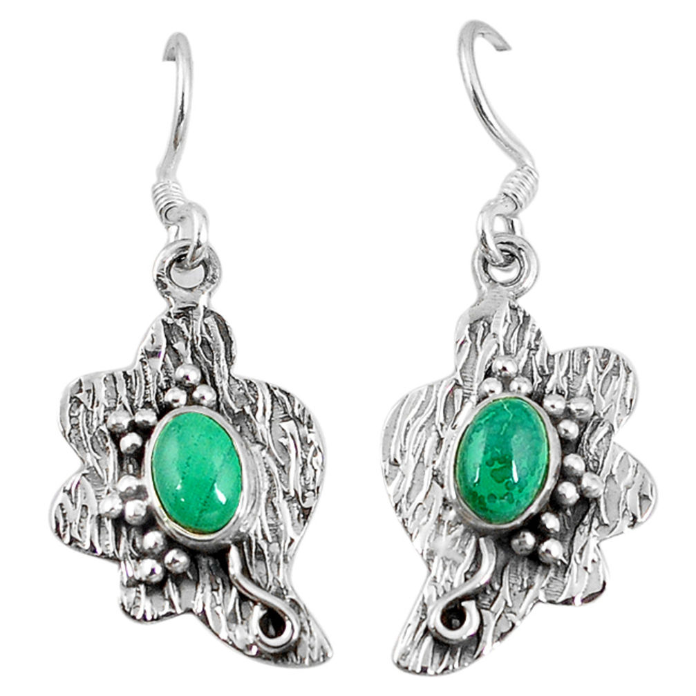 al green malachite (pilot's stone) dangle earrings jewelry d9564