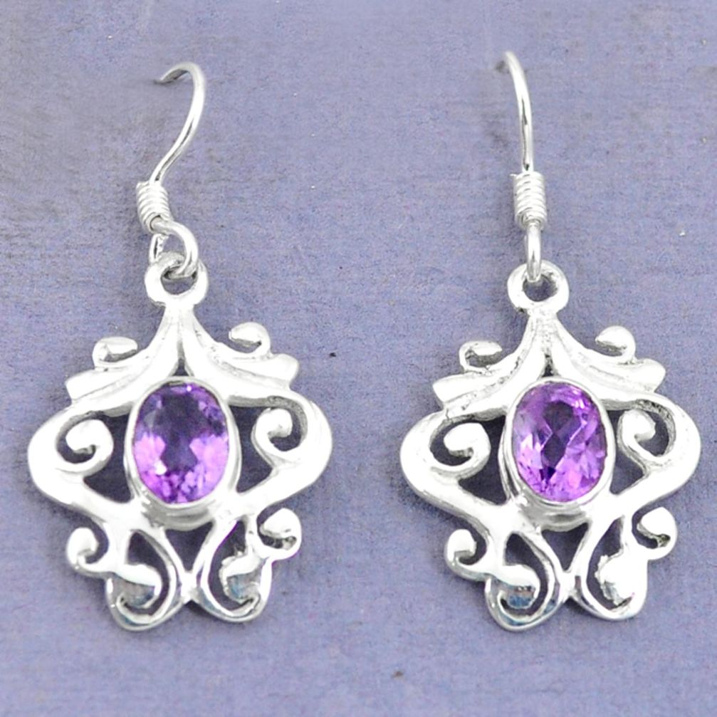 methyst 925 sterling silver dangle earrings jewelry d9601