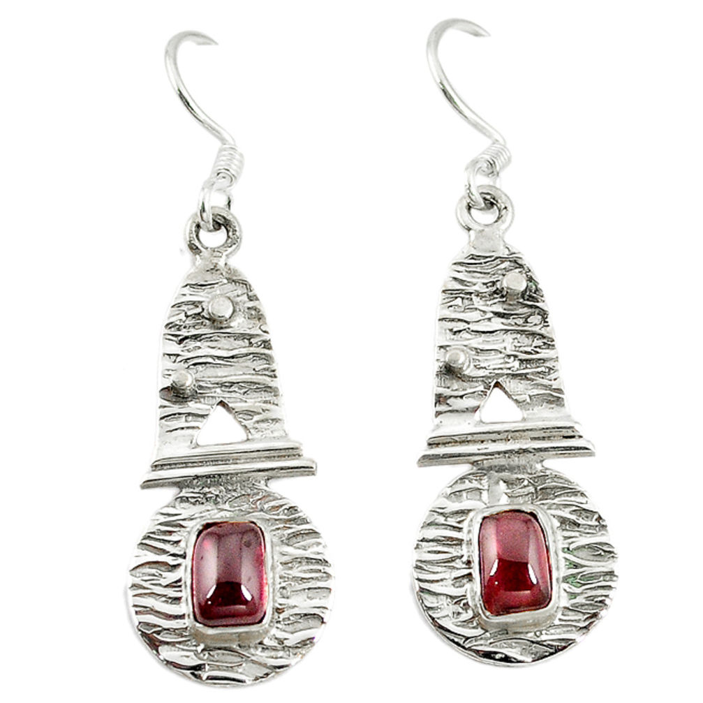 925 sterling silver natural red garnet dangle earrings jewelry d9619