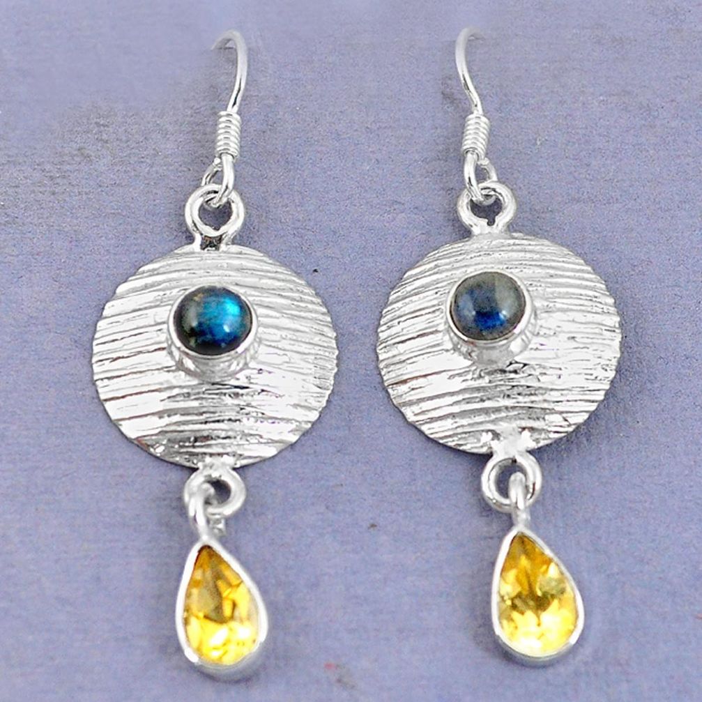ite yellow citrine dangle earrings d9752