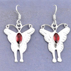 Clearance Sale- 925 sterling silver natural red garnet butterfly earrings jewelry d9760
