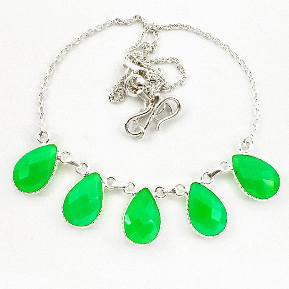 ver green chalcedony pear necklace jewelry d10324