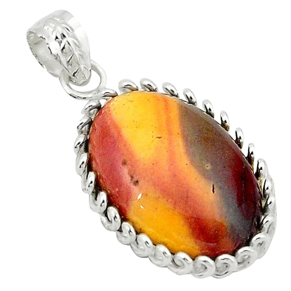 Natural brown mookaite 925 sterling silver pendant jewelry d1101